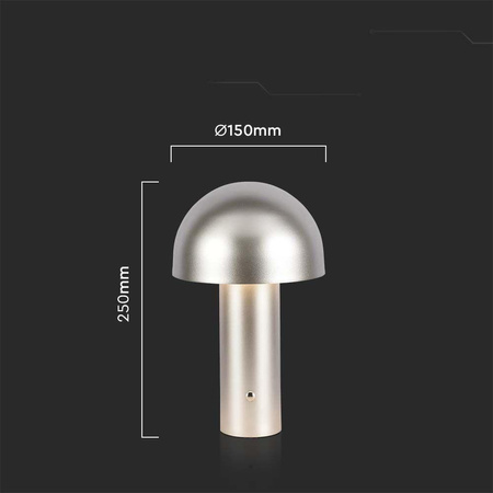 Lampka Biurkowa Nocna V-TAC 1W LED 25cm Ładowanie USB Ściemnianie Złota VT-1047 3000K-6000K 200lm