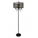 Metalowa elegancka lampa z kryształami Bresso