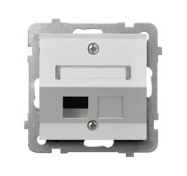 Obudowa gniazda pojedynczego typu Keystone skośna Ospel Sonata Ecru