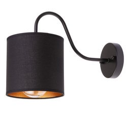 Kinkiet ścienny metalowy łuk abażur Oro czarny