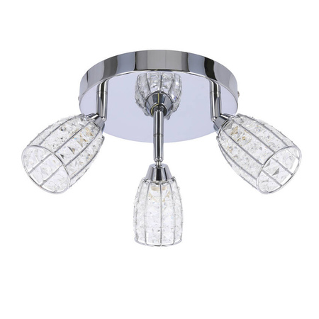 Shiba lampa sufitowa plafon chromowy 3x15w g9 klosz bezbarwny