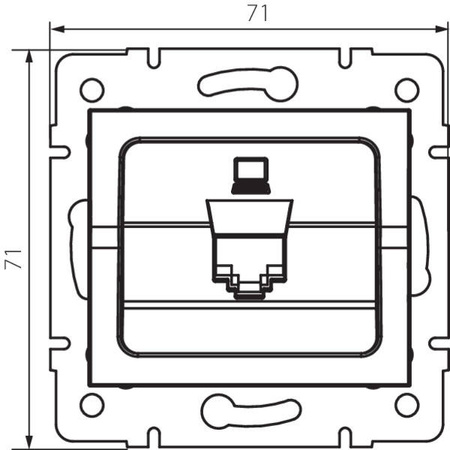 Gniazdo podtynkowe komputerowe pojedyncze RJ45 Cat 6 Jack LOGI czarne