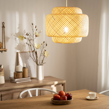 Naturalna lampa wisząca bambusowa E27 Boho 