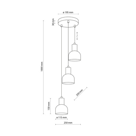 Lampa wisząca CAIRO 3xE27