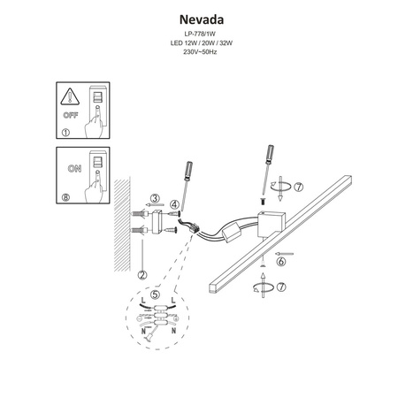 Kinkiet Nevada biały M IP44 LED