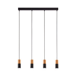 Lampa wisząca ELIT BLACK/WOOD 4xGU10