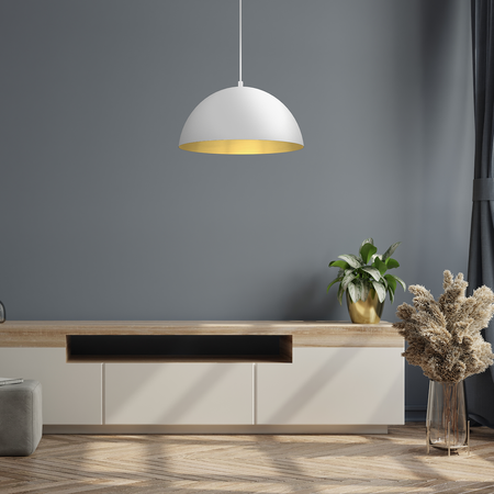 Lampa wisząca BETA biała złota 1xE27 35cm