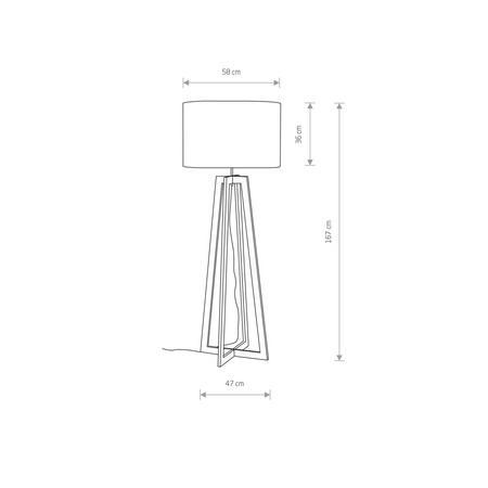 Nowodvorski Lampa podłogowa biała drewno ACROSS 