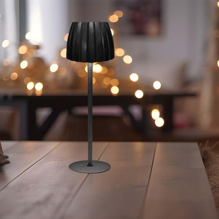 Lampka Biurkowa Nocna V-TAC 2,7W LED 34cm Ładowanie USB Ściemnianie Czarna 