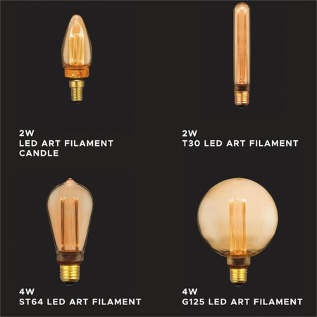 Żarówka LED V-TAC 4W EDISON RETRO E27 Vintage ST64 Bursztyn VT-2185 1800K 200lm