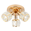 DUBAI LAMPA SUFITOWA PLAFON SAT ZŁOTY 3X40W E14 KLOSZ ZŁOTY Z KRYSZT TRANSP