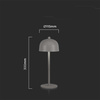 Lampka Biurkowa Nocna V-TAC 3W LED 30cm Ładowanie USB Ściemnianie Szara 