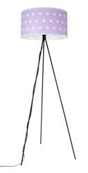 Lampa podłogowa NEPTUN z różowym abażurem w gwiazdki