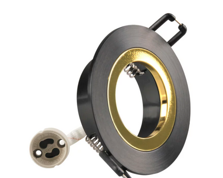 Oprawa podtynkowa FEBE okrągła czarno-złota z oprawką GU10