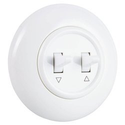 Włącznik żaluzjowy podtynkowy biały z ramką Retro