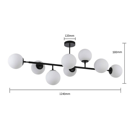 Lampa sufitowa Dorado 8xE14 czarna