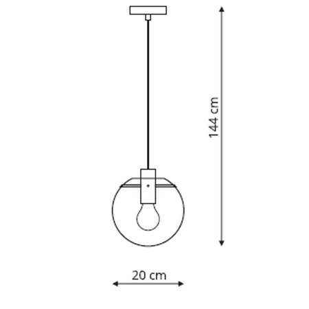 Puerto lampa wisząca mała czarna LP-004/1P S BK