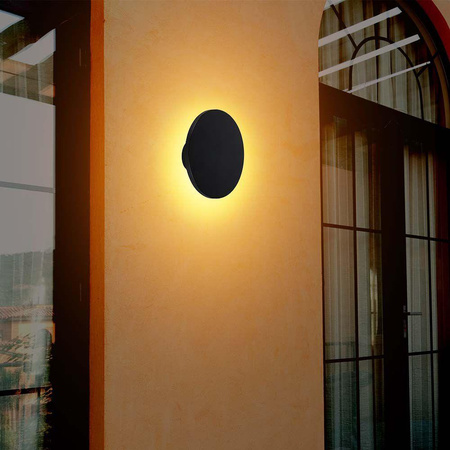 Oprawa Ścienna Kinkiet 12W V-TAC Czarny Okrągły IP65 VT-8612B-RD 3000K 1200lm