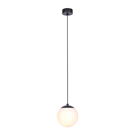 Pojedyncza lampa czarna wisząca z kloszem 14 cm K-4920 z serii SAVOY