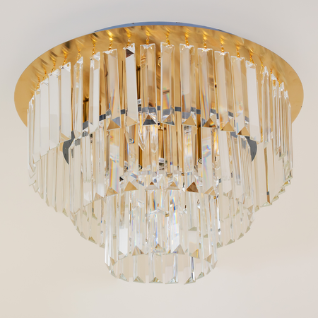 Lampa sufitowa MILANO fi 45cm złota kryształowa 6xE14