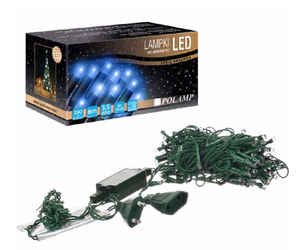 Lampki choinkowe LED wewnętrzne 100 LED 10mb IP20 niebieskie