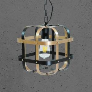 Lampa wisząca KLATKA-1 czarno-złota E27