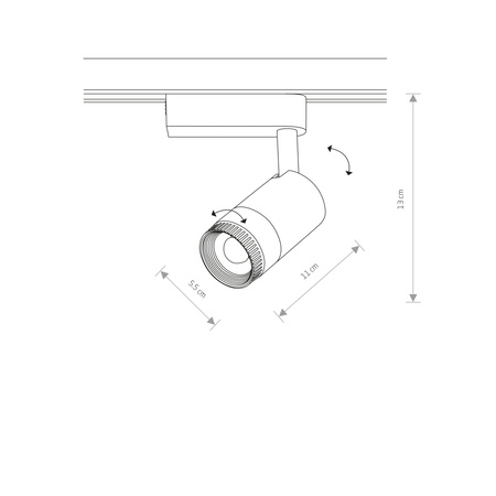 Nowodvorski Reflektor do szynoprzewodów czarny PROFILE ZOOM LED