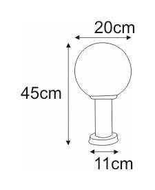 Niska zewnętrzna lampa z okrągłym kloszem K-LP270-450 z serii ANA