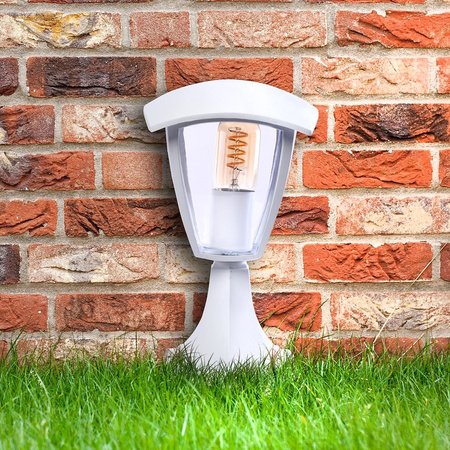 Lampa ogrodowa stojąca FOX WHITE 1xE27 30cm