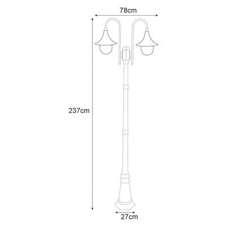 Lampa ogrodowa stojąca K-8132 CZARNY z serii BOSTON