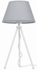 Lampa stołowa biała NEPTUN Mini z szarym abażurem Karo i włącznikiem