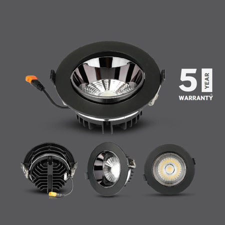 Oprawa Downlight V-TAC SAMSUNG CHIP 30W Czarna Uchylna VT-2-33 6400K 2400lm 5 Lat Gwarancji