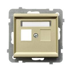 Obudowa gniazda podwójnego typu Keystone prosta Ospel Sonata Szampański Złoty