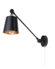 Kinkiet regulowany czarny metalowy LOFT łańcuszek 1xE27