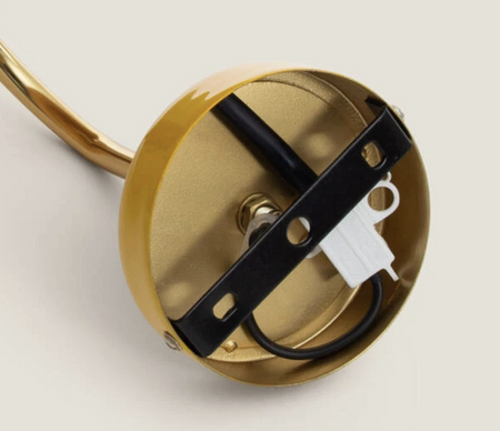 Kinkiet z Metalu BRIJESH 1xE27 czarny żółty złoty