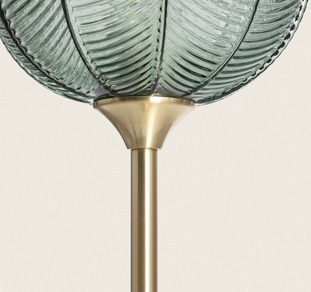 Lampa Podłogowa z Metalu i Szkła Klimt zielona złota