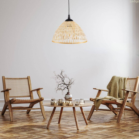 Lampa wisząca BOHO bambusowa 28cm TH1B czarna