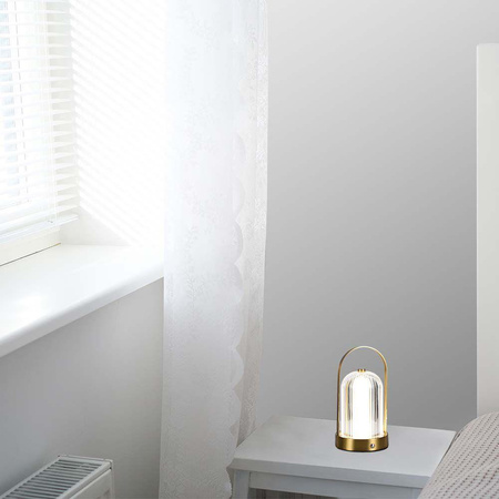 Lampka Biurkowa Nocna V-TAC 1W LED 22cm Ładowanie USB Ściemnianie Złota 