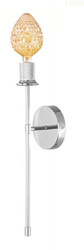 Kinkiet metalowy Madrid Long satynowy glam kryształ 1xE27