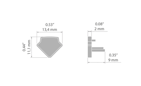 Zaślepka końcowa do profilu PIKO-45 szara KLUŚ