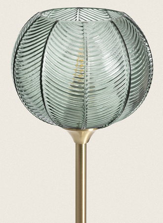 Lampa Podłogowa z Metalu i Szkła Klimt zielona złota