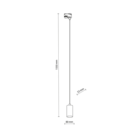 Tk Lighting TRACER TOP BLACK lampa wisząca 1xGU10