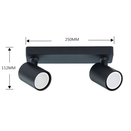 Lampa Spot Snow 2xGU10 czarna