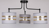 Lampa sufitowa czarny 3xE27 abażur biały + złoty Andy 33-00514