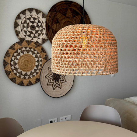 Rattanowa lampa wisząca Kanso 40 cm jasne drewno 1xE27