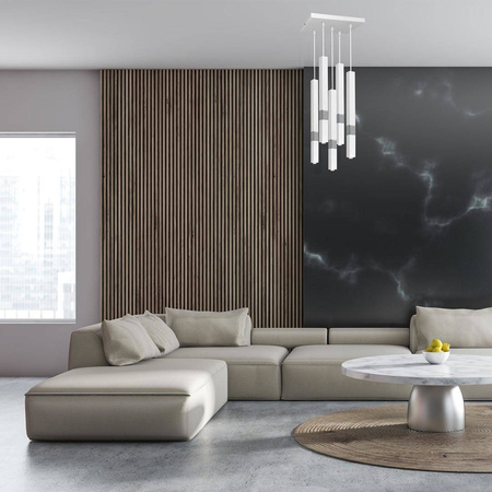 Lampa wisząca CASTRO WHITE / CHROME 5xG9