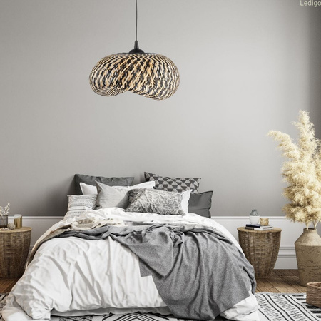 Lampa wisząca dwukolorowa BOHO bambusowa plecionka NUSA 50cm