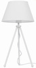 Lampa stołowa biała NEPTUN Mini z białym abażurem Karo i włącznikiem