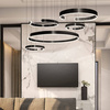 Lampa wisząca czarna 5 okręgów 264W LED sterowana pilotem