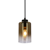 Aspra lampa wisząca czarny 1x60w e27 klosz bursztynowy